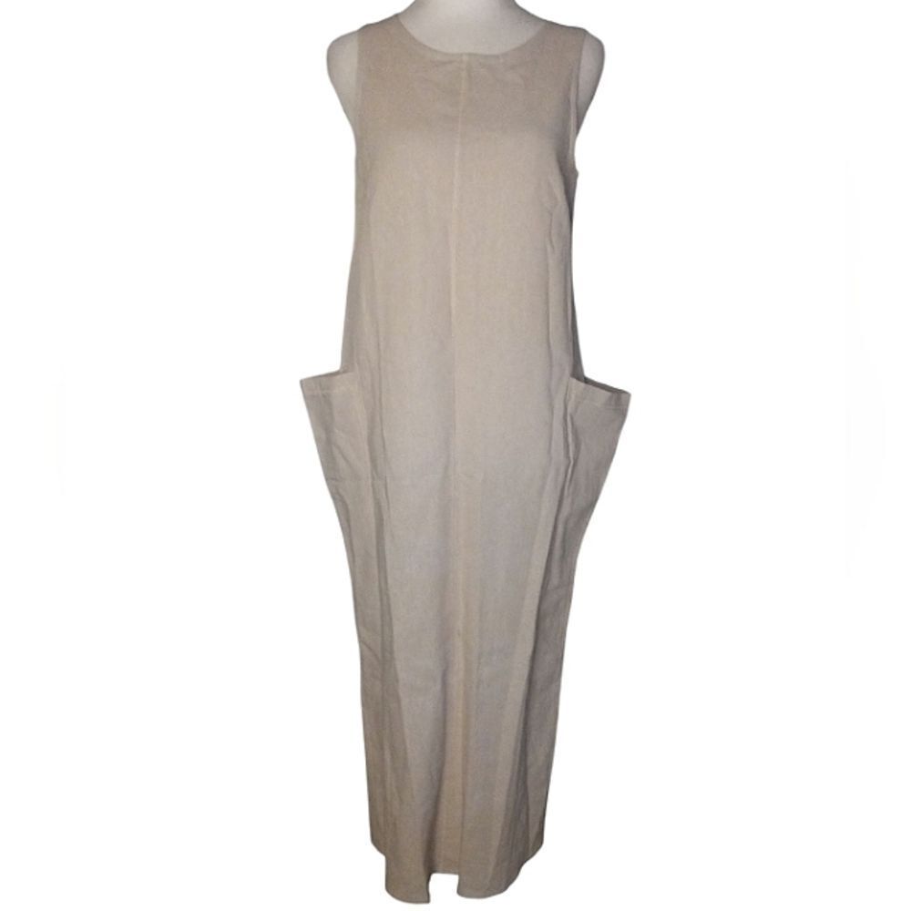 Modern Citizen Natural Tan Linen Blend Lightweight Maxi Dress Size Medium